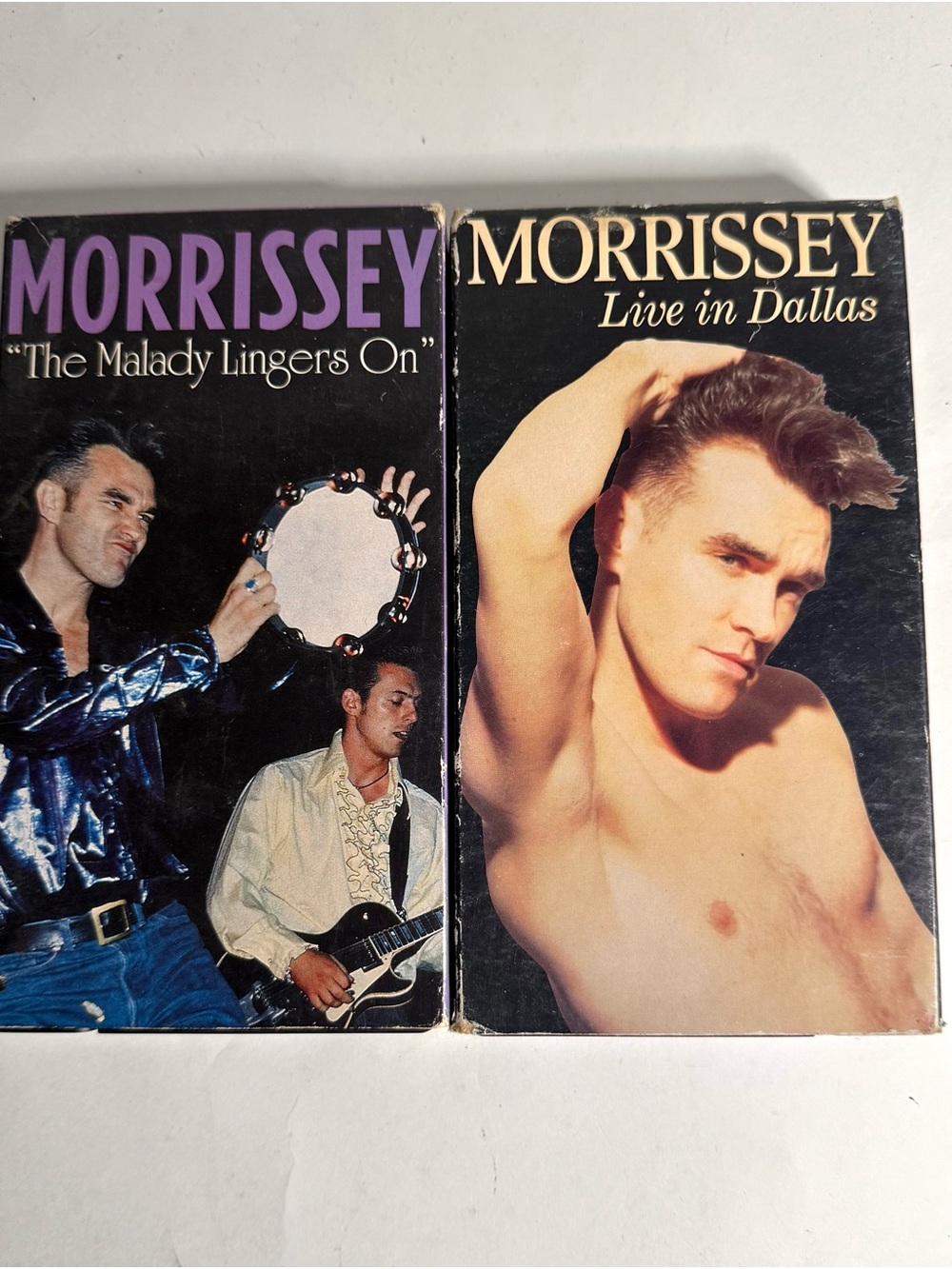 Morrissey Lot Of 2 VHS Tapes “The Malady Lingers On” & Live In Dallas